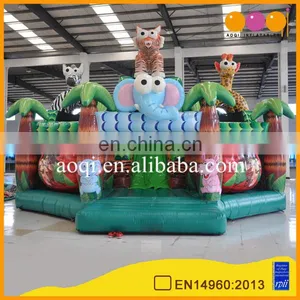 2017 Safari Park Theme Inflatable Amusement Park Elephant Giraffe Tiger Zebra Inflatable Super Slide for Sale thumbnail-2