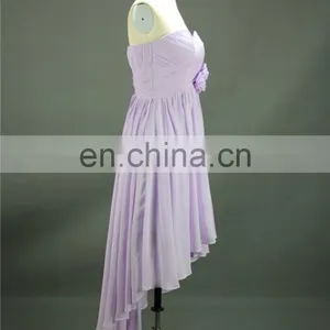 Handmade Flower Cheap Bridesmaid Dresses Wholesale Short Chiffon Gilrs Beach Bridesmaid Dress thumbnail-4