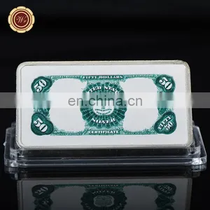 WR US Dollar 1 oz 999 Silver Bullion Challenge Bar Art Home Decor USD 50 for Father's Day Gifts thumbnail-2