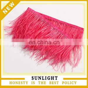 Fashion Wholesale Red Feather Trim Fringe Ostrich Feather Trim thumbnail-1