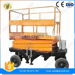 7LSJY Shandong SevenLift Hydraulic Wholesale Outdoor Use Manual Low Noise 12m Trailing Hydraulic Lift for Painting thumbnail-2