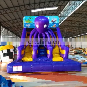 2020 Popular Portable Tall Slide ,inflatable Crayon Bounce House With Slide With Big Octopus Cartoon thumbnail-3
