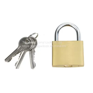 High Quality Anti Cut Anti Rust Solid Brass Body Hardened Shackle Brass Padlock Medium Type Safety Padlock for Outdoor thumbnail-1