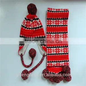 2015 Women Fashion Two-pieces Knitted Hat and Scarf thumbnail-1