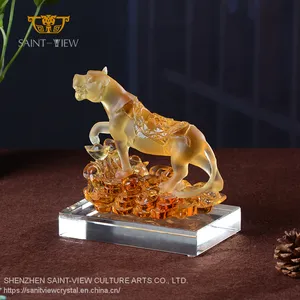 Company Annual Crystal Meeting Gift 2022 Liuli Tiger Year Luxury Marketing Souvenir Sculpture thumbnail-1