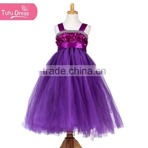 The Purple Flower New Design Birthday Girl Tutu Dress Set thumbnail-1