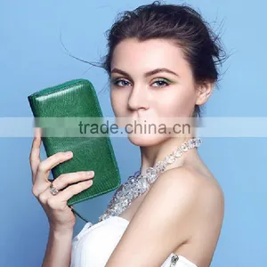 Exotic Cabrite Skin Leather Lady Evening Clutch Bag Hand Bag Leather Wallet thumbnail-3