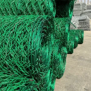Hexagonal Double Twisted Galvanized Steel Wire Mesh Zinc-Aluminum Coating Plain Weave Reinforced Mesh Cutting Rockfall Slope thumbnail-1