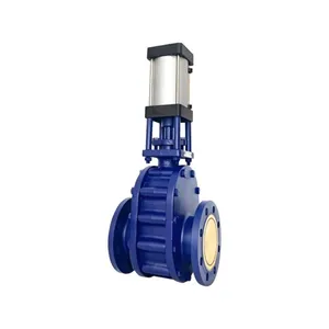 Manufacturer Direct Sales Pneumatic Ceramic Double Gate Valve Pneumatic Flange Gate Valve thumbnail-2