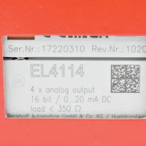 Beckhoff EL4114 EtherCAT Analog Output Terminal 4-Channel Voltage Output Module ±10V Industrial Automation I/O thumbnail-5