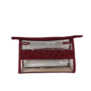 Floral Embossed Clear PVC Toiletry Bag thumbnail-3
