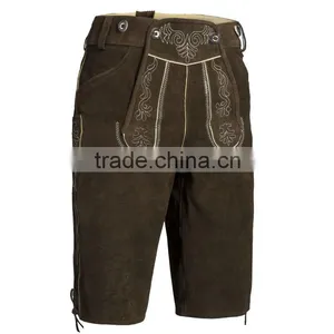 Trachten Lederhose Kurz Dunkelbraun thumbnail-1