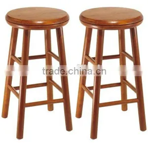 Wood 24-Inch Swivel Bar Stools, Dark Espresso Finish, Set of 2 thumbnail-2