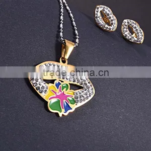 Women Fashion Wholesale In Greece Rhinestone Drops Of Oil Women Jewelry Set thumbnail-3