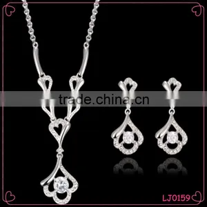 Fashion Elegant Crystal Shaped Necklace Earring Jewelry Set thumbnail-1