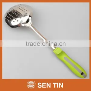 KU-B09TPR Stainless Steel Skimmer With PP & TPR Handle Kitchen Tool thumbnail-2