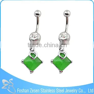 Hypoallergenic Women Dangling Clover Belly Ring Fashion Crystal Banana Piercing thumbnail-6