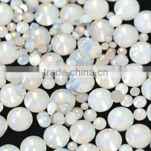 Imitation Austrian Hot Fix White Opal Flat Back Rhinestone thumbnail-1