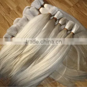 Cuticle Hair Bulk Braid Virgin Hair Bleached Blonde Hair Extension thumbnail-1