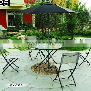 Folding Umbrella Table and Chiars thumbnail-1