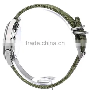 Classic Canvas Strap Watch Fabric Nylon Army Watch Japan Movt With Date Watch thumbnail-4