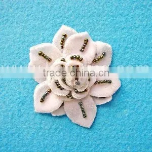 Velvet Fabric Flower Brooch Pin WBR-070 thumbnail-1