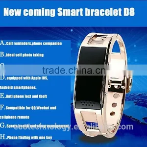 2016 Bluetooth Bracelet Full Steel Smart Bracelet D8 Sync Answer Phone Wrist LED Digital Watch thumbnail-1