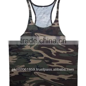 Camo Print Gym Singlet Tank Top Singlet Camo Design Singlet High Quality Gym Singlet Fine Cotton Gym Singlets thumbnail-1