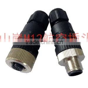 M12 Female Male Cable Connector 4 Poles 4 Pins, M12 Straight Angled Moulded Cable Connector (IBEST) Quality Choice thumbnail-3