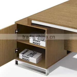 DT-14 High End Stainless Steel Base Office Table Modern Design MDF Executive Table thumbnail-6