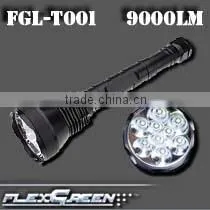 Flexgreen High Bright 9 XML T6 10000 Lumen Led Flashlight thumbnail-1