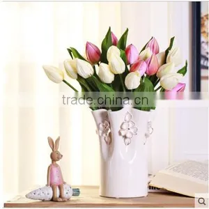 2016 Home Decoration White Glazed Gild Ceramic Flower Vase for Wedding Decor Supplier's Choice thumbnail-2