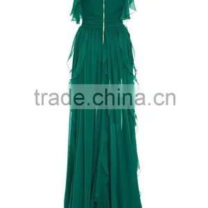 China Factory Wholesale Elegant Style Female Green Prom Dress thumbnail-3