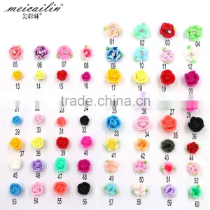 6mm Colorful Resin Flower Polymer Clay Fower for Nail Art Phone DIY Decoration thumbnail-1