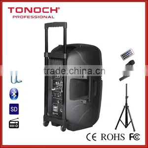 15" Bettery Speaker With MP3/USB/SD/BLUETOOTH/REMOTE CONTROL/TROLLEY/WHEELS thumbnail-2
