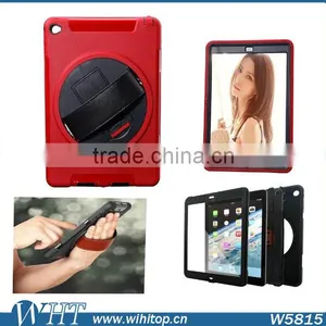 Touchable Screen TPU PC Rotating Stand 3 in 1 Hybrid Rugged Armor Case for IPad 2 3 4 With Hand Strap thumbnail-5