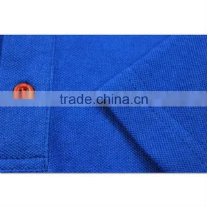 Wholesale Plus Size Clothing Blue Cotton Polo Shirt Design thumbnail-3