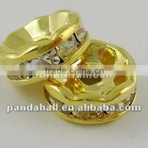 Acrylic Rhinestone Jewelry Beads, Clear, Golden, 5mm(RSB035-B01G) thumbnail-1