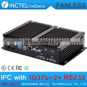 Fanless Mini Industrial PC Computer Workstation With 2 COM 4 USB 3.0 Intel Celeron 1037u Processor With 4G RAM Only thumbnail-5