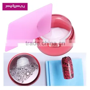 Nail Art Round Silicone Stamper Stamping Transfer Image Scraper Plate Template thumbnail-1