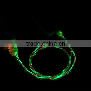 Colorful Flat Micro USB Cable With LED Light for IPhone thumbnail-6