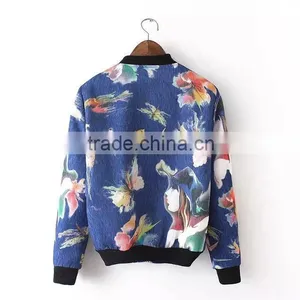 Cheap China Wholesale Clothing Floral Print Baseball Coat thumbnail-5