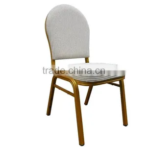 Hot Sale Aluminum Mould Foam White Stacking Wedding Party Chair thumbnail-1