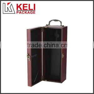 Locked Wooden Wine Box With Handle thumbnail-2