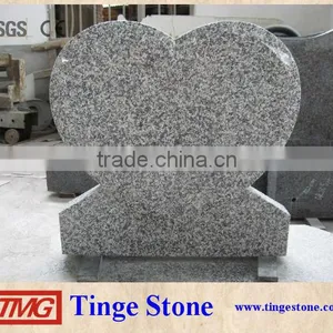 Grey Granite Monument Carved Heart Designs thumbnail-1