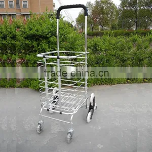Folded Shopping Cart----Aluminum Alloy Frame With Front and Rear PU Wheel thumbnail-2