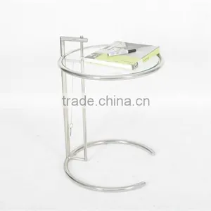 Modern Small Round Glass Table Eileen Gray Adjustable Glass Table thumbnail-5
