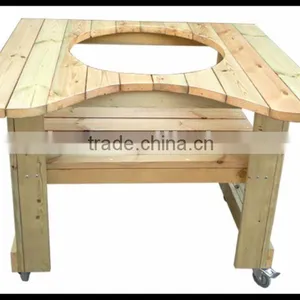 BBQ Wooden Movable Table Trolley thumbnail-1