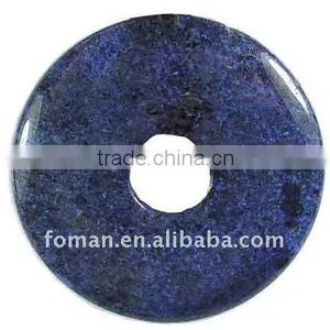 50mm Round Dumortierite Gemstone Donut Pendant Jewelry thumbnail-1