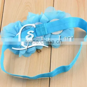 Elastic Pearls Headband With Mini Rhinestone Petals Flower and Elastic Ribbon, Mini Crystal Flower Hair Accessories thumbnail-1